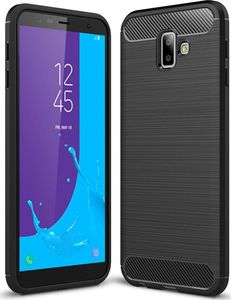 Hurtel Carbon Case elastyczne etui pokrowiec Samsung Galaxy J6 Plus 2018 J610 czarny uniwersalny 1