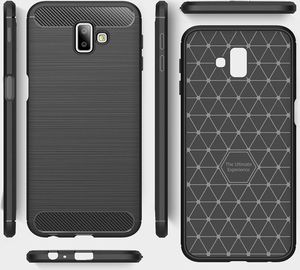 Hurtel Carbon Case elastyczne etui pokrowiec Samsung Galaxy J6 Plus 2018 J610 czarny uniwersalny 5