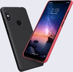 Nillkin Etui Super Frosted Shield + podstawka Redmi Note 6 Pro czerwone 4