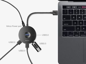 HUB USB Baseus 1x microUSB  + 4x USB-A 3.0 (SB4807) 10