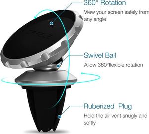 Cafele Uchwyt magnetyczny cafele samochodowy na kratkę srebrny uniwersalny 5