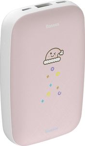 Powerbank Baseus Baseus Mini Q power bank 10000 mAh ogrzewacz do rąk dłoni USB + USB-C + micro USB różowy (PPALL-CXQ04) uniwersalny 1