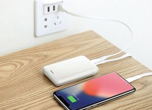 Powerbank Baseus Baseus Mini S Digital Display kompaktowy power bank 10000 mAh USB + USB-C + Lightning biały (PPALL-XF02) uniwersalny 12