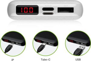 Powerbank Baseus Baseus Mini S Digital Display kompaktowy power bank 10000 mAh USB + USB-C + Lightning biały (PPALL-XF02) uniwersalny 7