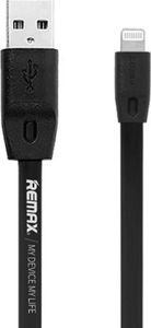 Kabel USB Remax Full Speed Cable RC-001i płaski kabel USB / Lightning 2M 2.4A czarny uniwersalny 1