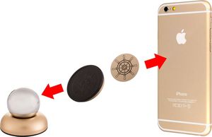 Hurtel Samochodowy uchwyt magnetyczny do telefonu złoty uniwersalny 4