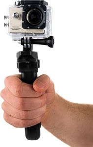 Hurtel Uchwyt z mini statywem do kamer sportowych GoPro SJCAM czarny uniwersalny 2