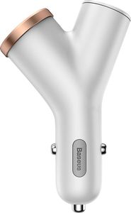 Ładowarka Baseus Baseus Y Type Car Charger ładowarka samochodowa 2x USB + gniazdo zapalniczki 3.4A biały (CCALL-YX02) uniwersalny 2