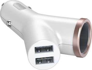 Ładowarka Baseus Baseus Y Type Car Charger ładowarka samochodowa 2x USB + gniazdo zapalniczki 3.4A biały (CCALL-YX02) uniwersalny 3