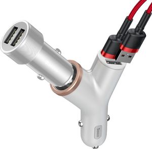 Ładowarka Baseus Baseus Y Type Car Charger ładowarka samochodowa 2x USB + gniazdo zapalniczki 3.4A biały (CCALL-YX02) uniwersalny 4