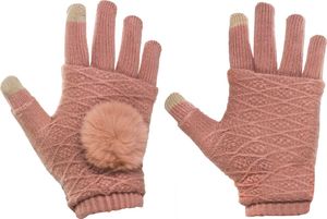 Hurtel Zimowe rękawiczki 2w1 z ocieplaczem na dłonie do ekranów dotykowych mitenki różowy uniwersalny 1