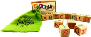 Akson Klocki drewniane edukacyjne - ALFABET dla dzieci , nauka czytania, nauka literek uniw 1