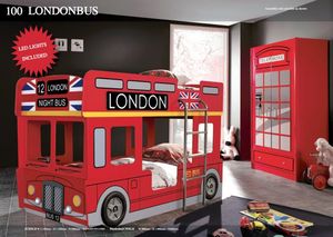 Vipack Łóżko piętrowe dla dziecka auto, samochód London Bus - dla chłopca uniw 1