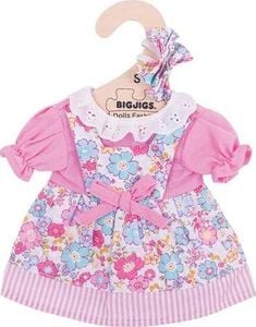 BigJigs Sukienka dla lalki 25 cm Różowa sukienka w kwiatki uniw 1