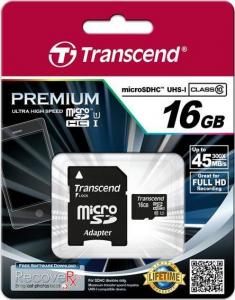 Karta Transcend Premium MicroSDHC 16 GB Class 10 UHS-I/U1  (TS16GUSDU1) 3