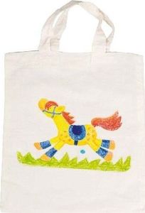 Goki Bawełniana torba na zakupy do pokolorowania dla dzieci, zabawka montessori uniw 1