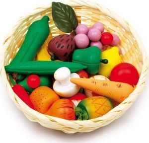 Small Foot Koszyk drewnianych warzyw do zabawy dla dzieci (24 sztuk) 1