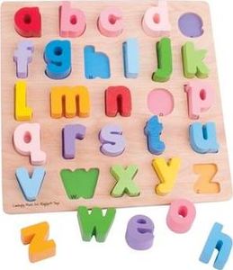 BigJigs Puzzle ABC - małe litery, nauka literek , nauka czytania dla dzieci uniw 1