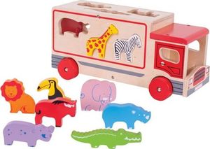 BigJigs Ciężarówka ze Zwierzątkami - Sorter ZOO do zabawy dla dzieci uniw 1