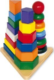 Small Foot Sorter dla dzieci piramida 3 w 1, kształty , figury ,kolory , zabawka montessori uniw 1