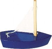 Goki Drewniana łódeczka do zabawy w wannie i na plaży, zabawki kąpielowe 1 szt. uniw 1