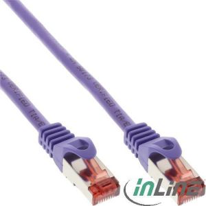 InLine Patchcord, Cat.6, S/FTP, 0.5m, fioletowy (76450P) 1