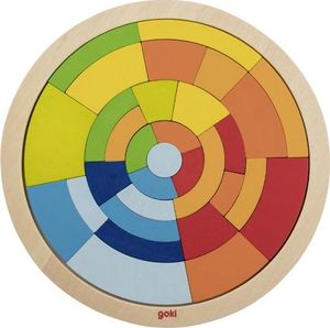 Goki Puzzle drewniane kolorowy okrąg dla dzieci 1
