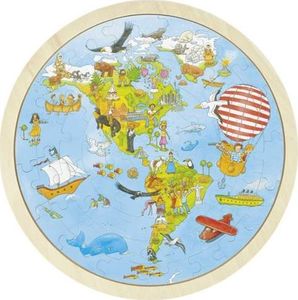 Goki Puzzle dla dzieci - mapa świata, nauka geografii, pomoce Montessori 1