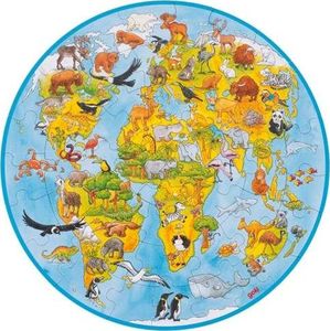 Goki Puzzle drewniane dla dzieci - Świat XXL , zabawka montessori 1