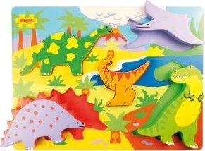 BigJigs Układanka Dinozaury do zabawy dla dzieci, uniw 1