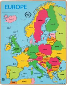 BigJigs Puzzle - Mapa Europy zabawka dla dzieci uniw 1