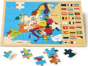 Small Foot PUZZLE MAPA EUROPY z flagami państw (w języku niemieckim) uniw 1