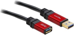 Kabel USB Delock USB-A - USB-A 1 m Czerwony Czarny (82752) 1