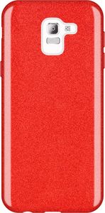 Wozinsky Glitter Case błyszczące etui pokrowiec z brokatem Samsung Galaxy J6 2018 J600 czerwony uniwersalny 1