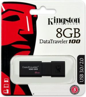 Pendrive Kingston DataTraveler 100 G3/8GB USB 3.0 - (DT100G3/8GB) 2