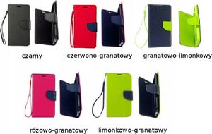 Etui portfel Fancy HUAWEI P30 granatowo- limonkowe uniwersalny 5