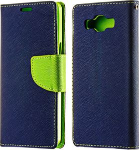 Etui portfel Fancy HUAWEI P30 PRO granatowo- limonkowe uniwersalny 7