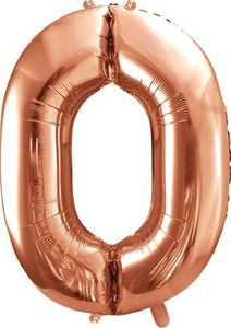 Party Deco Balon foliowy Cyfra "0", 86cm, różowe złoto uniwersalny 1