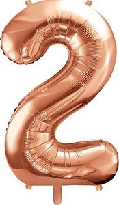 Party Deco Balon foliowy Cyfra "2", 86cm, różowe złoto uniwersalny 1