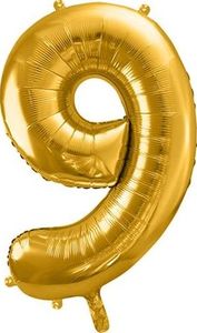 Party Deco Balon foliowy Cyfra "9", 86cm, złoty uniwersalny 1