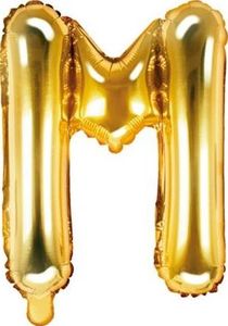 Party Deco Balon foliowy Litera "M", 35cm, złoty uniwersalny 1