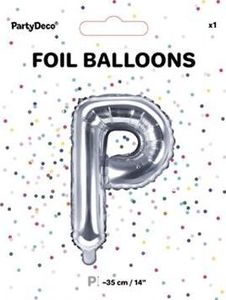 Party Deco Balon foliowy Litera "P", 35cm, srebrny uniwersalny 1