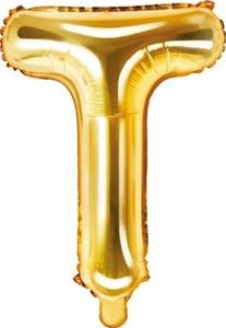 Party Deco Balon foliowy Litera "T", 35cm, złoty uniwersalny 1