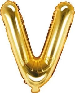 Party Deco Balon foliowy Litera "V", 35cm, złoty uniwersalny 1