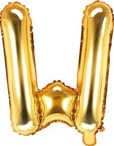 Party Deco Balon foliowy Litera "W", 35cm, złoty uniwersalny 1