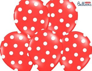 Party Deco Balony Kropki, czerwono-białe, 30 cm, 50 szt. uniwersalny 1