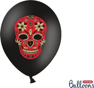 Party Deco Balony Halloween - Dia de los Muertos, czarny pastelowy, 30cm, 6 szt. uniwersalny 1