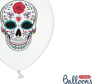Party Deco Balony Halloween - Dia de los Muertos, biały pastelowy, 30cm, 6 szt. uniwersalny 1