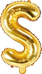 Party Deco Balon foliowy Litera "S", 35cm, złoty uniwersalny 1