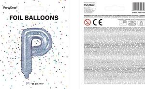 Party Deco Balon foliowy Litera "P",holograficzny, 35 cm uniwersalny 1